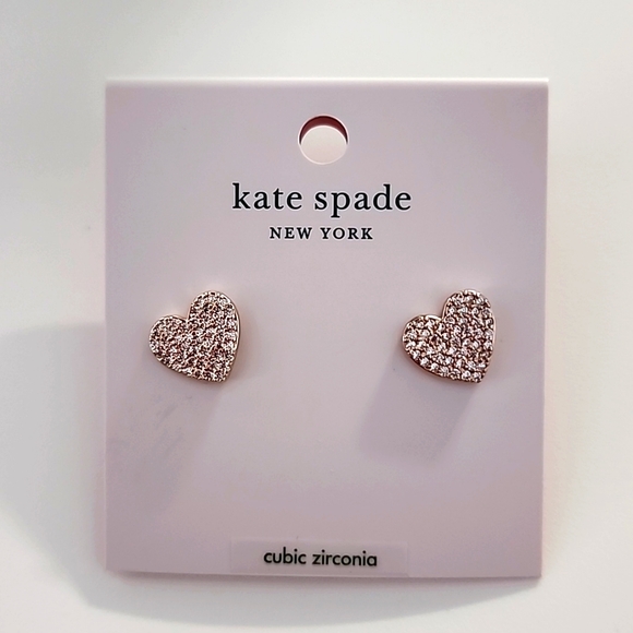 (BNWT) Kate Spade Pave Hearts Studs - Picture 5 of 5